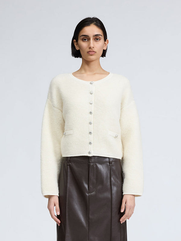 Kaia Boucle Cardigan - Ivory-RAG + BONE-Over the Rainbow