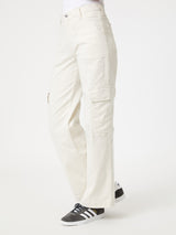 Alva Cargo Pant - Off White Luxe Twill-Mavi-Over the Rainbow