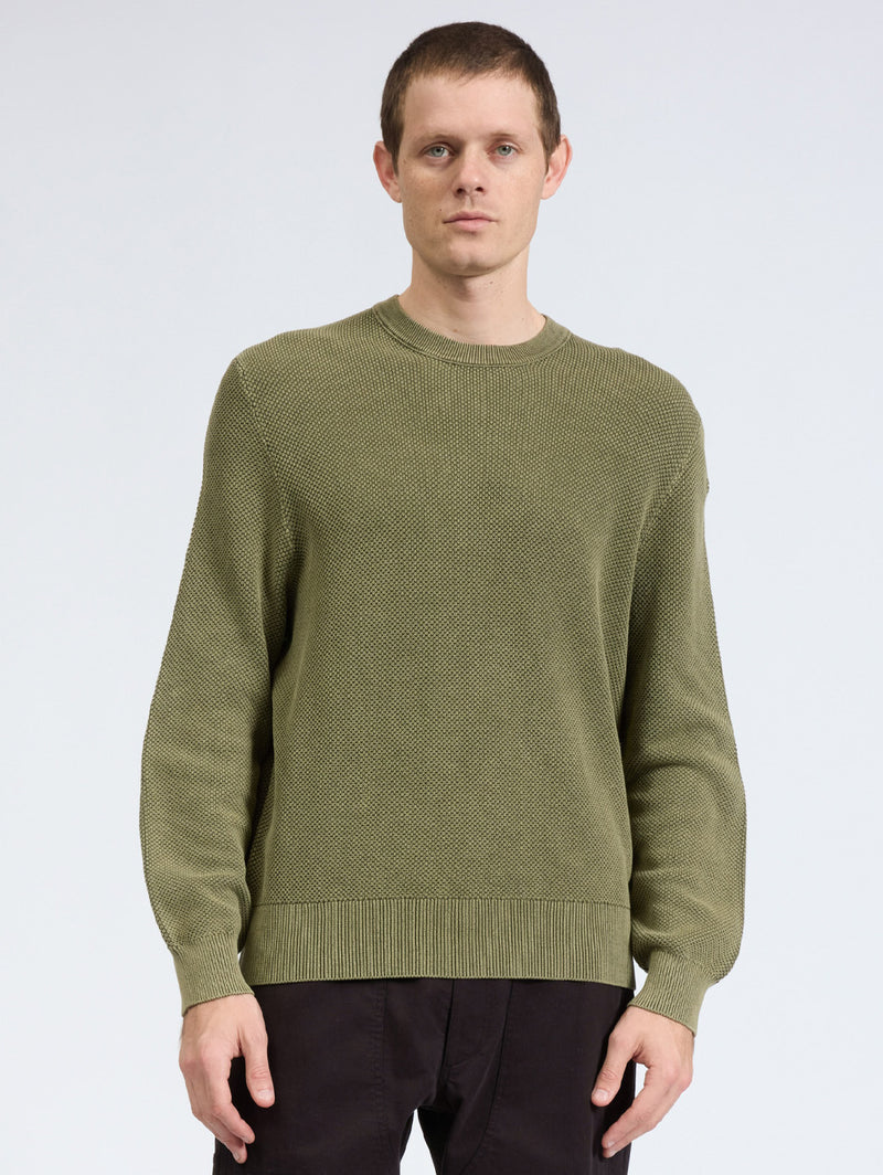 Washed Dexter Crew Sweater - Forest Green-RAG + BONE-Over the Rainbow