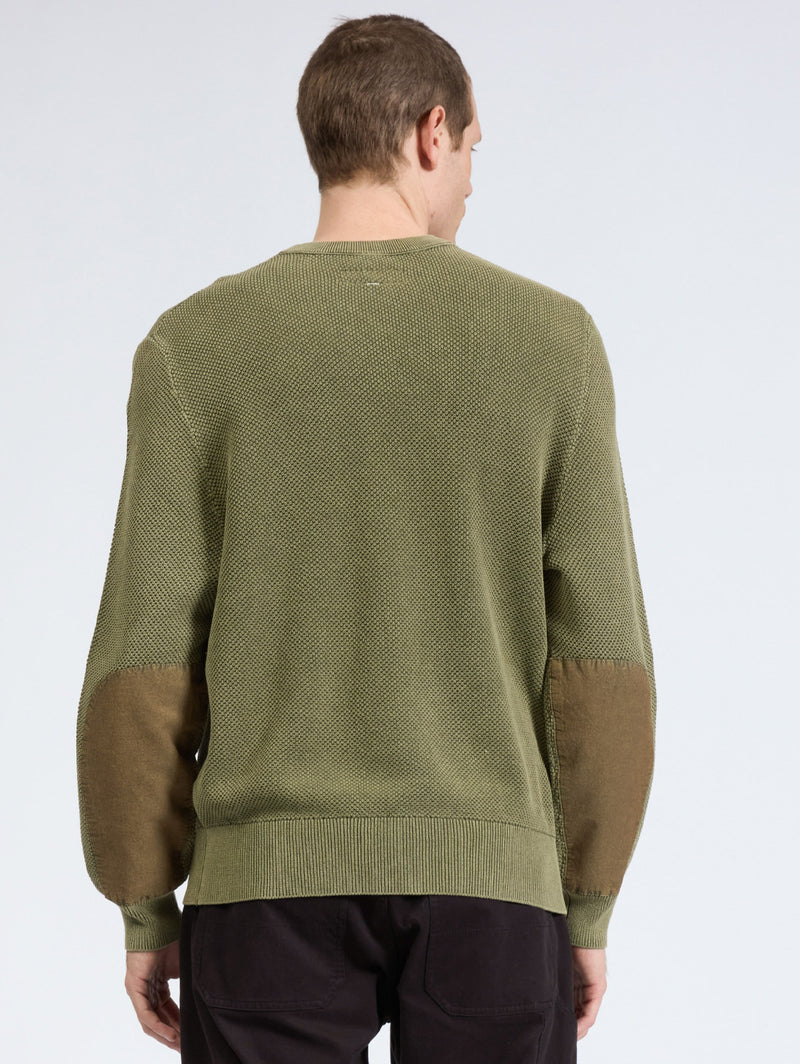 Washed Dexter Crew Sweater - Forest Green-RAG + BONE-Over the Rainbow