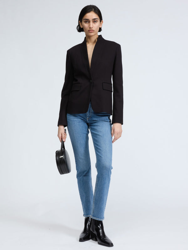 Lucy Ponte Twill Blazer - Black-RAG + BONE-Over the Rainbow