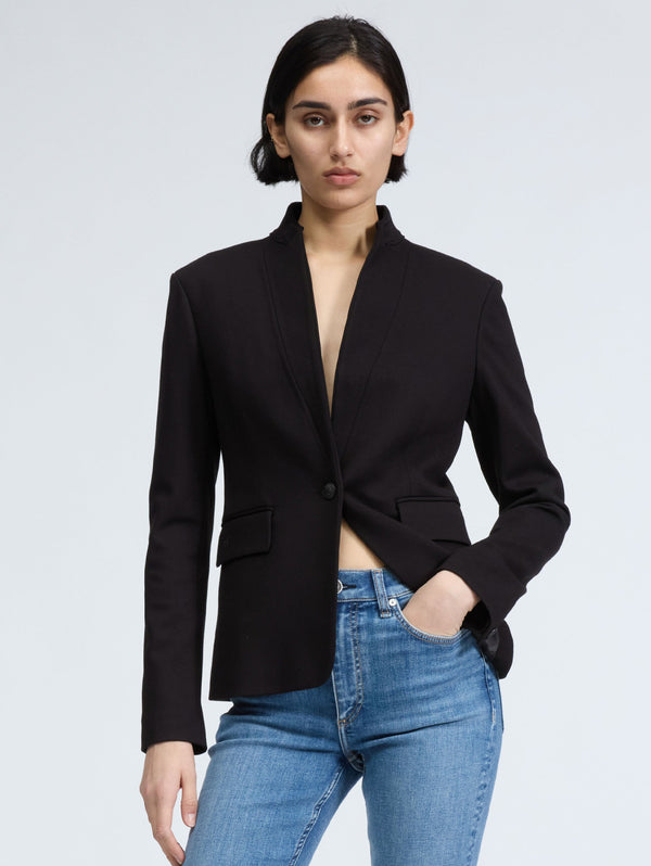 Lucy Ponte Twill Blazer - Black-RAG + BONE-Over the Rainbow