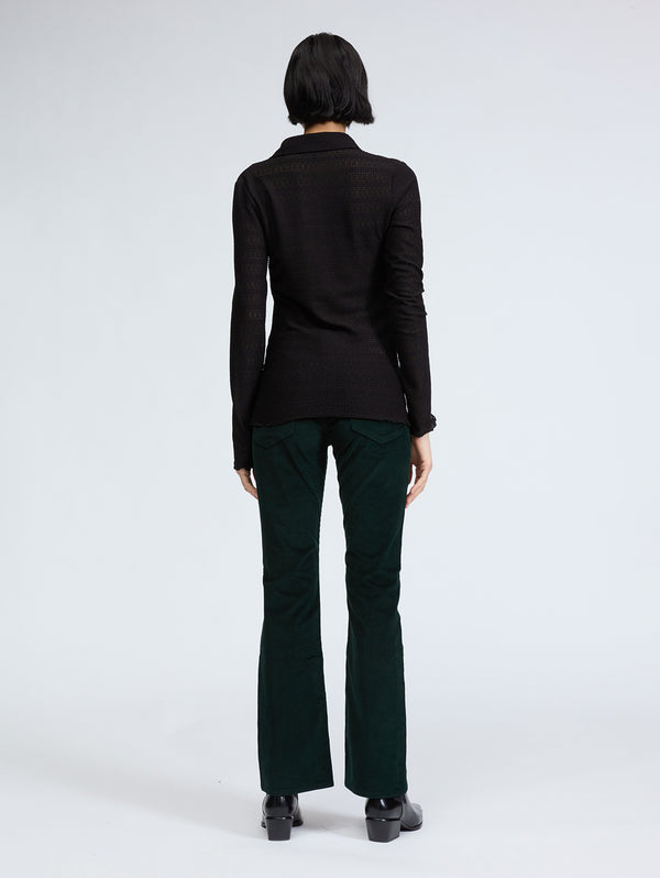 Julia Knit Polo - Black-RAG + BONE-Over the Rainbow