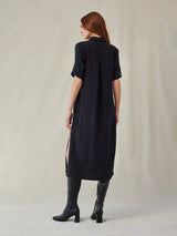 Western Yoke Duster Dress - Black-Bella Dahl-Over the Rainbow