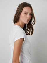 Kira Short Sleeve Scoop Tee - White-Velvet-Over the Rainbow