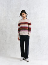 Wilde Crew - Oatmeal/Multi Brush Stripe-Wax London-Over the Rainbow