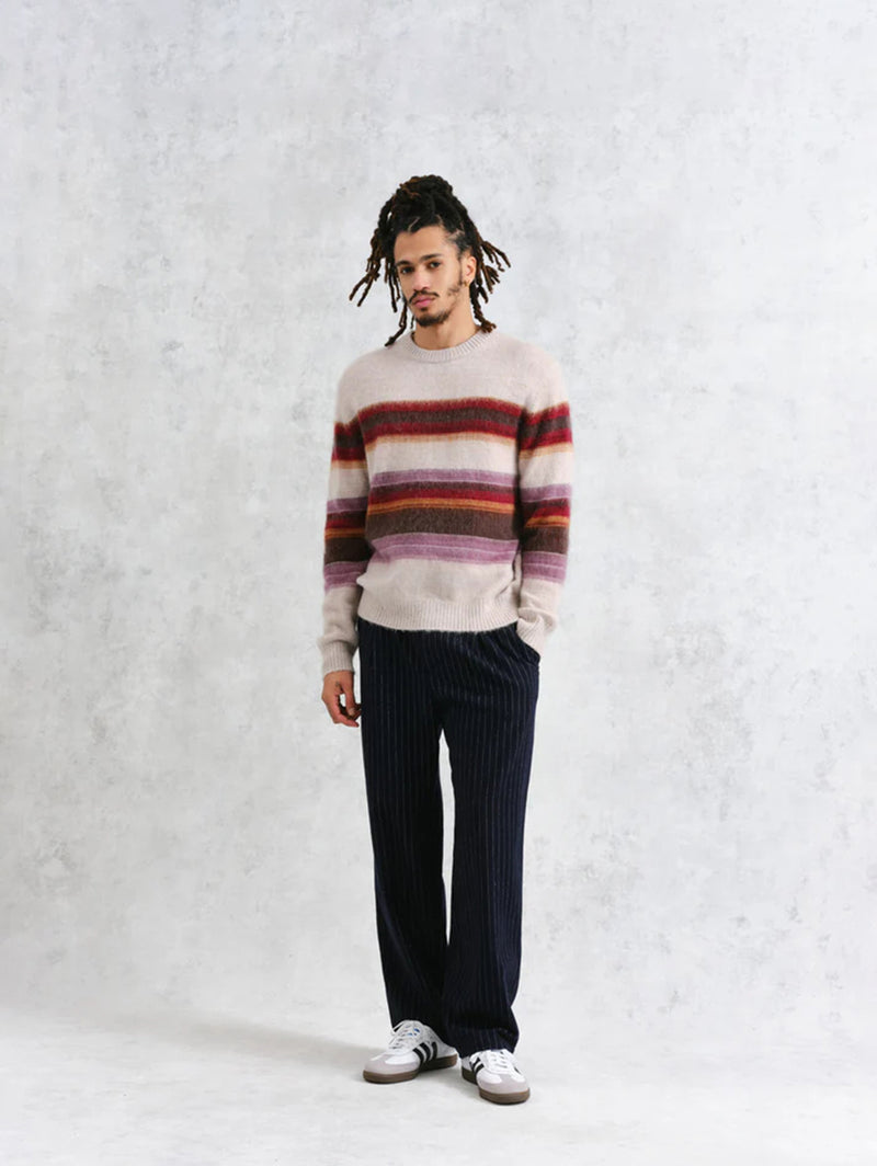 Wilde Crew - Oatmeal/Multi Brush Stripe-Wax London-Over the Rainbow