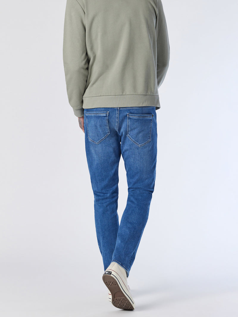 Jake Slim Jean - Mid Brushed Blue-Mavi-Over the Rainbow