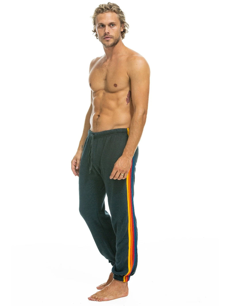 5 Stripe Sweatpant - Charcoal-AVIATOR NATION-Over the Rainbow