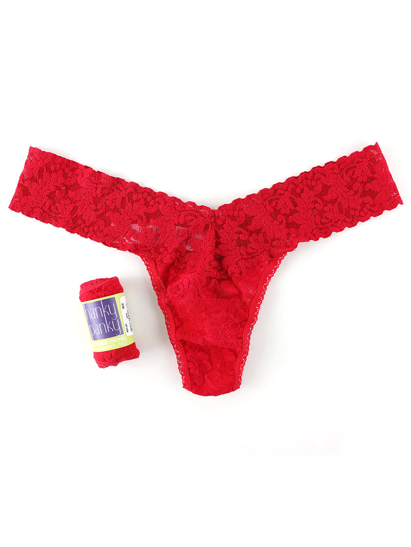 Signature Lace Low Rise Thong - Primary Colours-Hanky Panky-Over the Rainbow