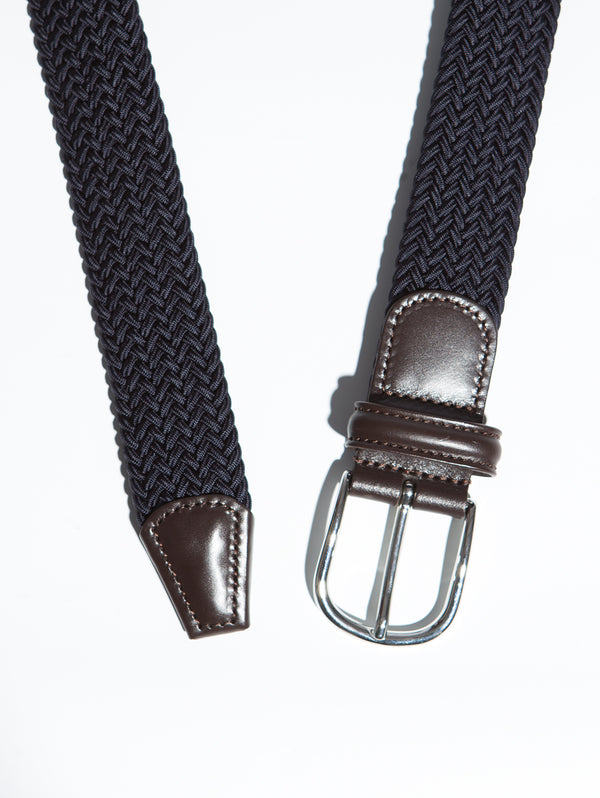 Stretch Woven Belt - Navy-Anderson's-Over the Rainbow