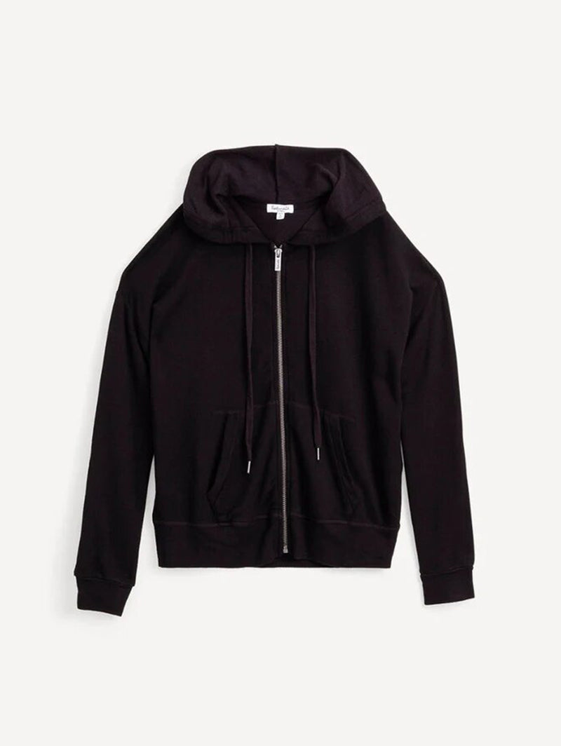 Zip-Up Hoodie Top - Black-SPLENDID-Over the Rainbow