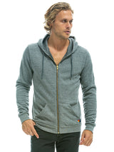 Bolt Zip Hoodie - Heather Grey-AVIATOR NATION-Over the Rainbow