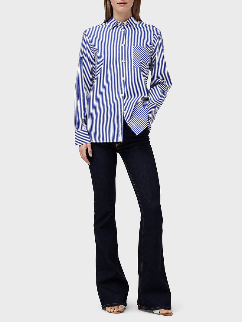 Maxine Shirt - Blue Stripe-RAG + BONE-Over the Rainbow