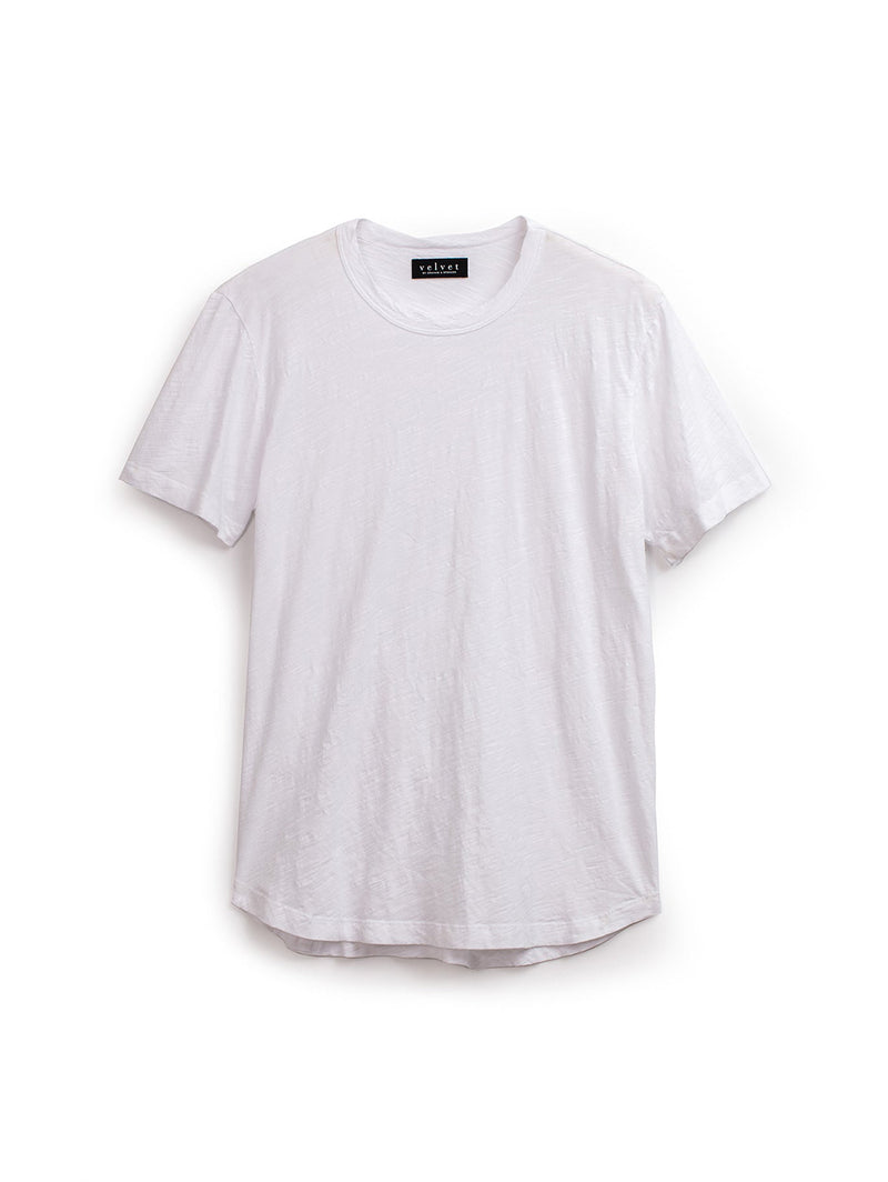 Amaro Slub Short Sleeve T-Shirt - White-Velvet-Over the Rainbow